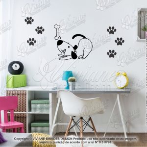 Adesivo decorativo cachorro Pet shop patinhas M04